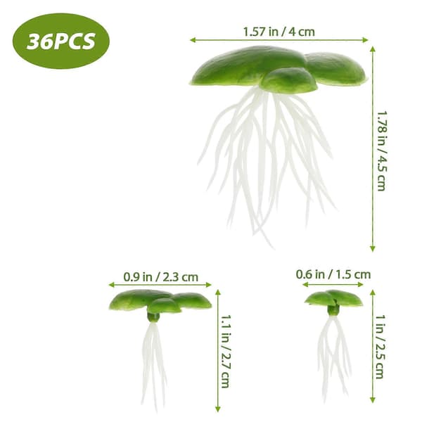 2-pack/36 st. simulerad andmatsväxtdekoration i plast, vattenväxt (grön)
