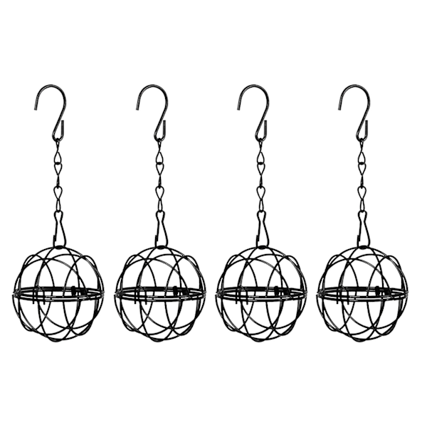 4st Ball Bird Feeders Bird Suet Ball Feeder Fat Ball Feeder Metal Hanging Bird Featers With Hooks For Outdoor Garden