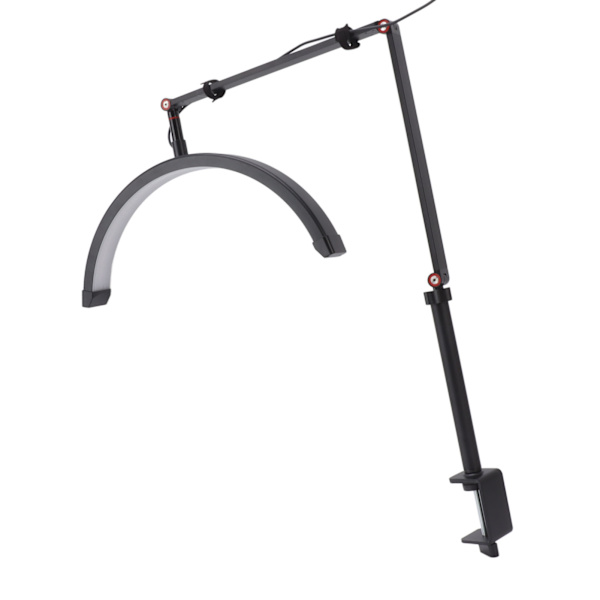 LED Halvmånelys Vippebordlampe 360 grader Rotation 3 Farve 10 Trin Dæmpbar Vippeforlængelse Skønhed Fyldlys 20W EU-stik 100‑240V