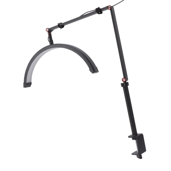 LED Halvmånelys Vippelysbordlampe 360 graders Rotasjon 3 Farger 10 Trinn Dimbar Vippelysforlengelse Beauty Fill Light 20W EU-kontakt 100‑240V