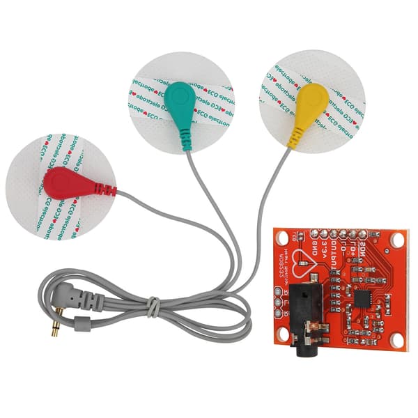 AD8232 Modul EKG Sensor Kit Pulsmåler Måling med Elektrodeledning DC3.3V