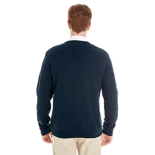 Harriton mænds Pilbloc V-hals cardigan sweater med knap DARK NAVY 2XL