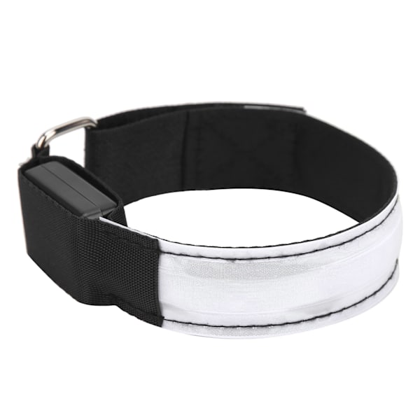 Outdoor Night Running Light Armbånd med LED Glow Armbånd Light Reflex Sport Bælte Hvid