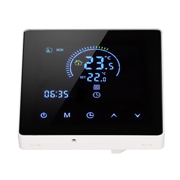 16A digital termostat med LCD-skærm Programmerbar termostat Elektrisk varmetermostat til hjemmekontor Hotel AC 90V‑240V Hvid Uden WiFi