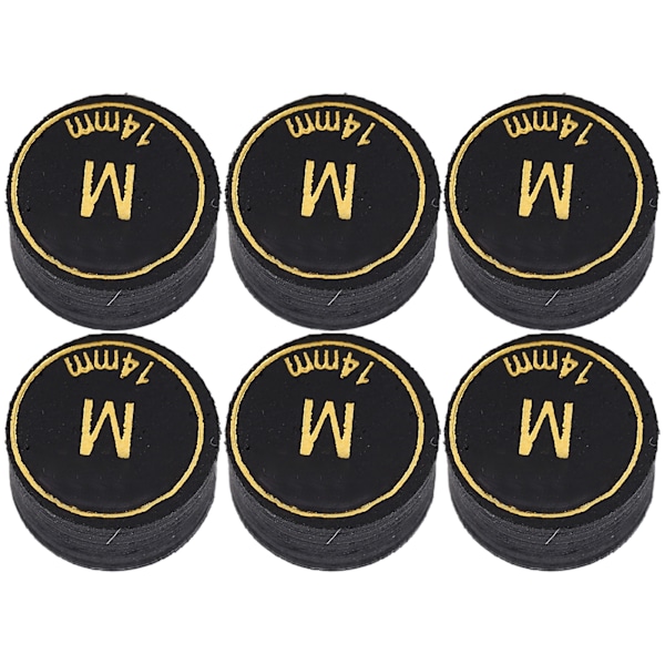 6st Pool Cue Tips Professionell Multi Layers Biljard Pool Cue Tips Ersättning för Pool Cue och Snooker 14mm M