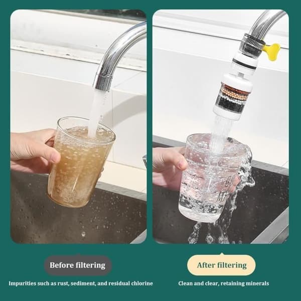 4-delat tvättvattenfilter, 6-lagers kranvattenfilter, universellt kranvattenfilter Kompatibel med tvättkran[LD]