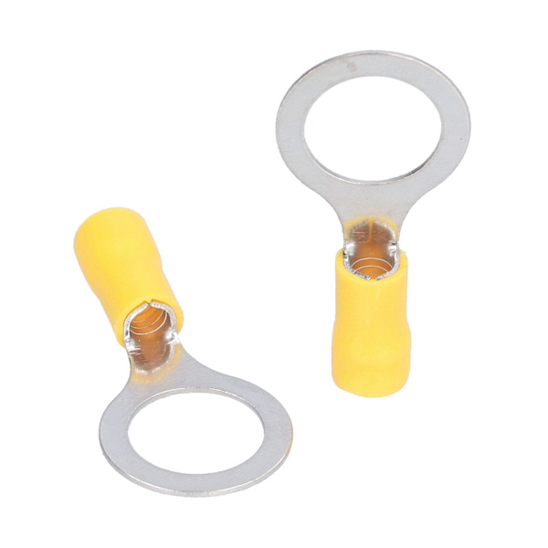 25pcs Ring Terminal Electrical Wire Cable Crimp Connector RV5-12 Accessory Kit Yellow