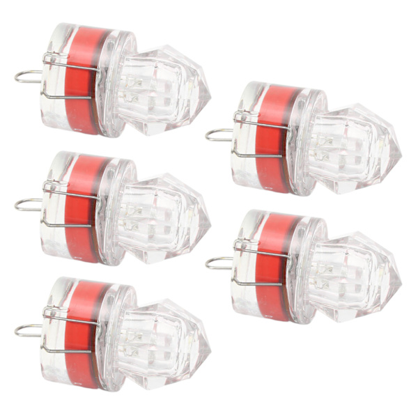 5 st Fiskedragljus Diamantform LED Korrosionsbeständighet Autoöppning Blinkande basdrag Ljusröd