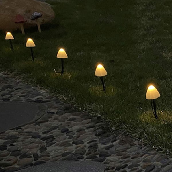 Mini Mushroom Solar Lights 8 lägen LED Vattentät String Pathway Utomhusdekoration för trädgård Bakgård Lawn Party 3,45 meter 10 pärlor Varm vit