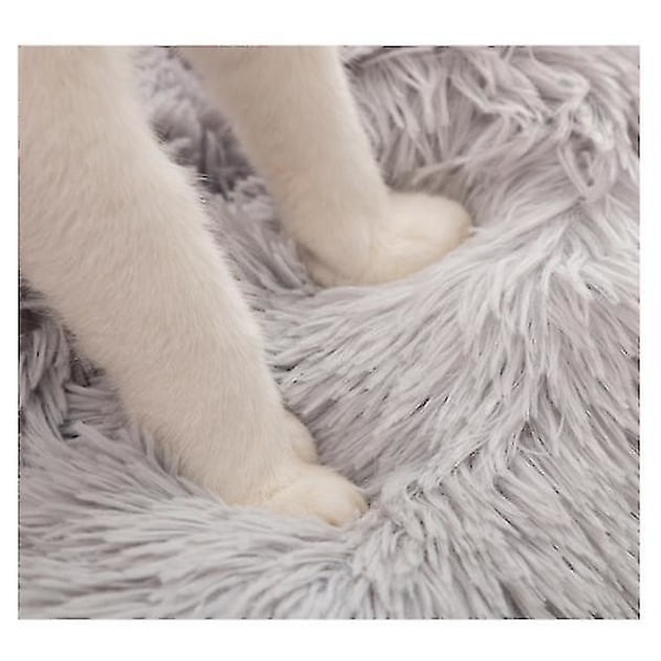 Plush Gul Donut Dyrebed for Små, Mellomstore og Store Hunder & Katter 50CM