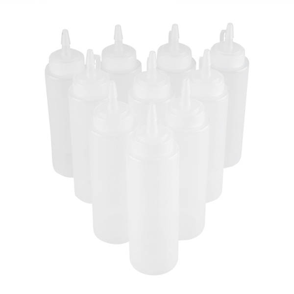 240ml 10st/set Plast krydddispenser för såsolja gräddvinäger (vit)