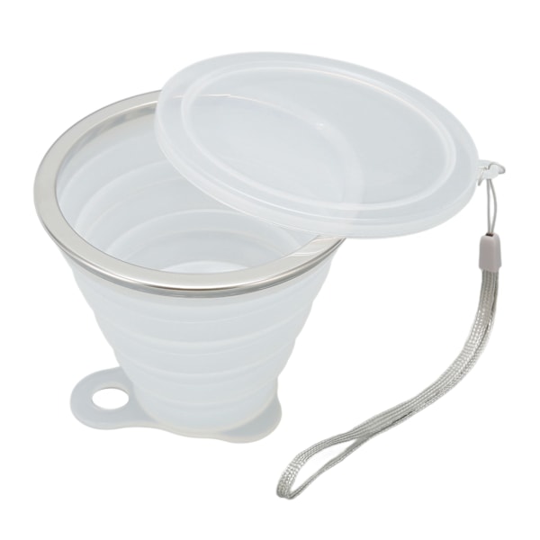 Hopfällbar Vattenkopp 270ml Livsmedelsgodkänd Silikon Transparent Flexibel Vikbar Campingkopp för Resor Kontor Utomhus