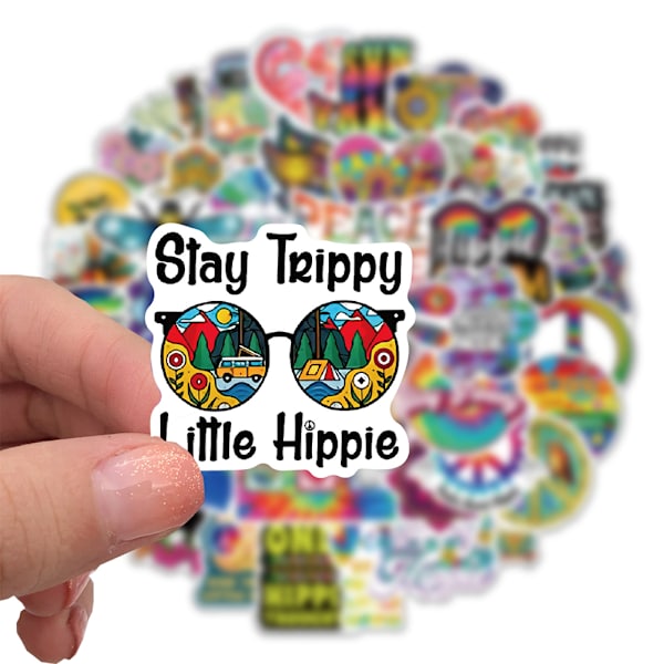 50 stk Psykedeliske Stickers Vandtætte Vinyl Dekaler Hippie Sticker til Laptop Telefon Guitar Vandflaske Scrapbog Skateboard