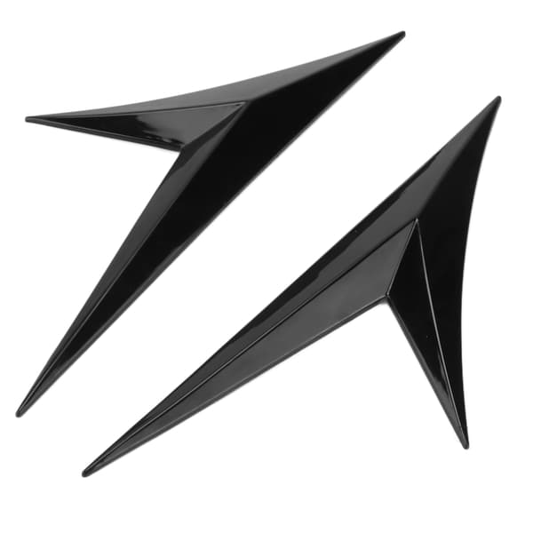 Pair Side Fender Air Vent Trim Sticker Gloss Black Rubber Universal Decoration Peel and Paste