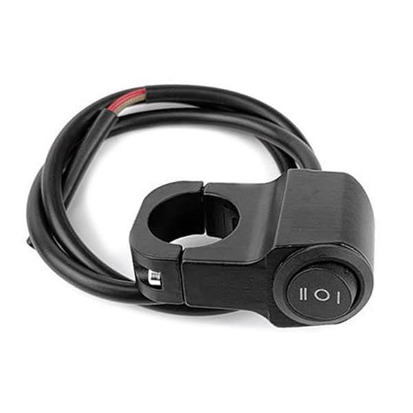 Motorcycle Headlight Switch Aluminum Alloy Motorcycle ON OFF Push Button Handlebar Steering Rocker Switch for Modification Black