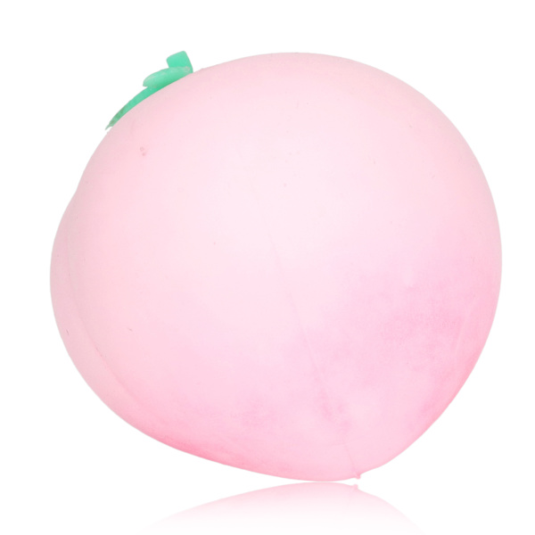 Peach Squeeze Ball Elastisk Lindra ångest Frukt Stressboll leksak för kvinnor Män Barn Rosa