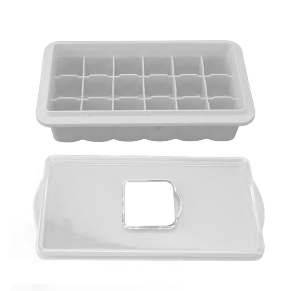 Ice Cube Tray Silikon Easy Release 18 Ice Cubes Maker Form med genomskinligt lock för Whisky Mjölk Te Vit