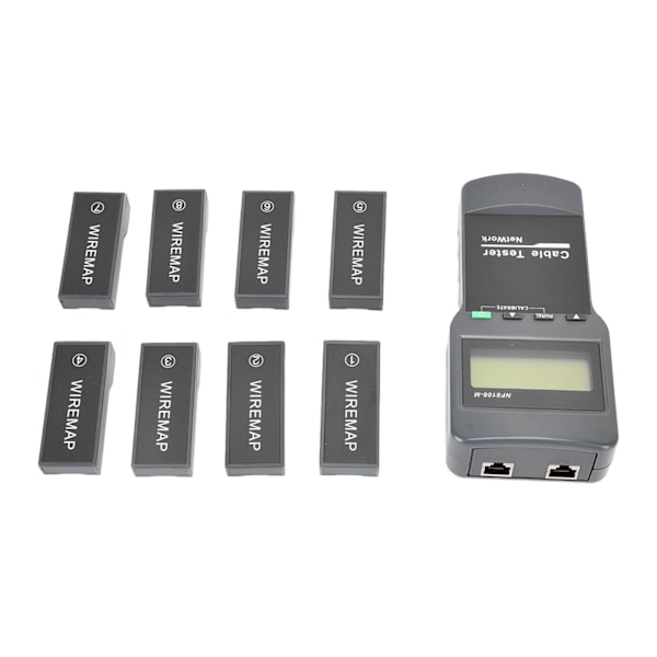 F‑8108‑M LCD Display Netværkskabellængdetester Kabeltrådsfejlfinder med 8 fjernenheder