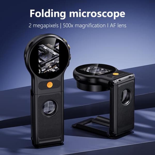 Digitalt mikroskop 2MP med 2 tommer display - Sort / Håndholdt d