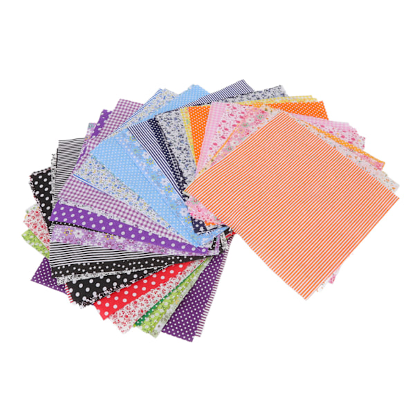 Bomullsquilttyg 9,8 x 9,8 tum blandade färger Lätt att stryka Multipurpose blommigt lapptäckstyg för Craft DIY 56 färger