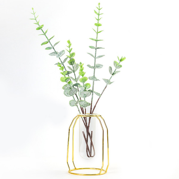 Transparente hydroponiske plantevaser Blomsterpotte Bordsskive Dekorationer Guld