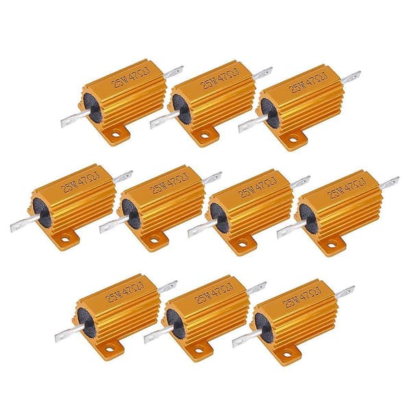 10 stykker 25W aluminiumbeklædte trådviklede effektmodstande 47 ohm værktøjsuniversal[LD]