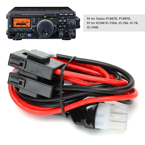 1m/3.3ft Autoradion Virtakaapeli Lyhyet Aallot Sopii Yaesu FT-857D FT-897D
