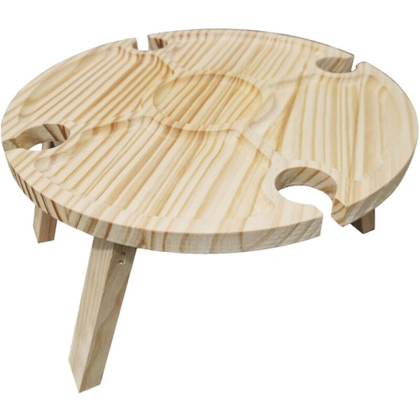 Mini piknikbord med glassholder Sammenleggbart vinbord i tre for strandhagefest Båtcampingpiknik, modell: S