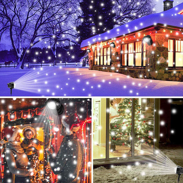 LED snøfalllys LED projektor snøfallende lys for hage snøfnugg Roterende LED-lys