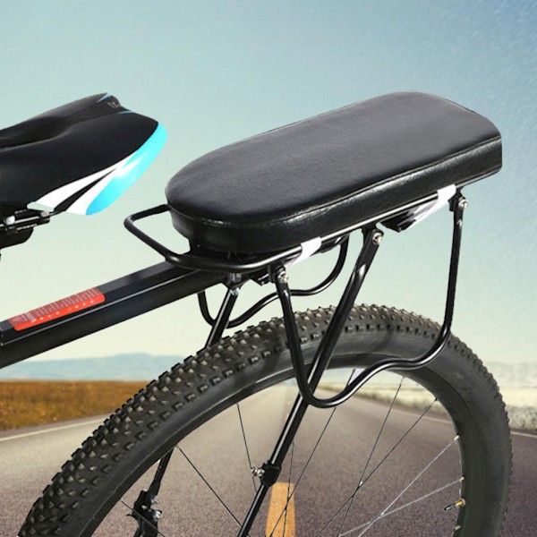 Svart PU Cykel Bak Sadel Sätesöverdrag Kudde Bred Soft Pad Cykeltillbehör Halvcirkel (svart)