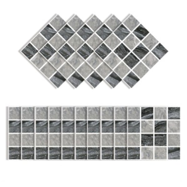 30 kpl mosaiikkitapetit PVC 3D vedenkestävä öljynkestävä itseliimautuva seinätarra keittiötasolle vaaleanharmaa ruudullinen