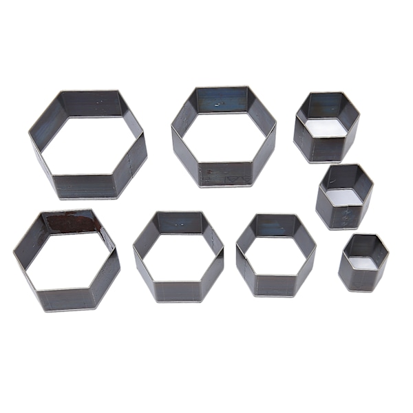 8st Lädermanschettform DIY Hexagonal Form Skärpa Högkolstål Hollow Punch Cutter för Lagerläggning av Tyg Smycken