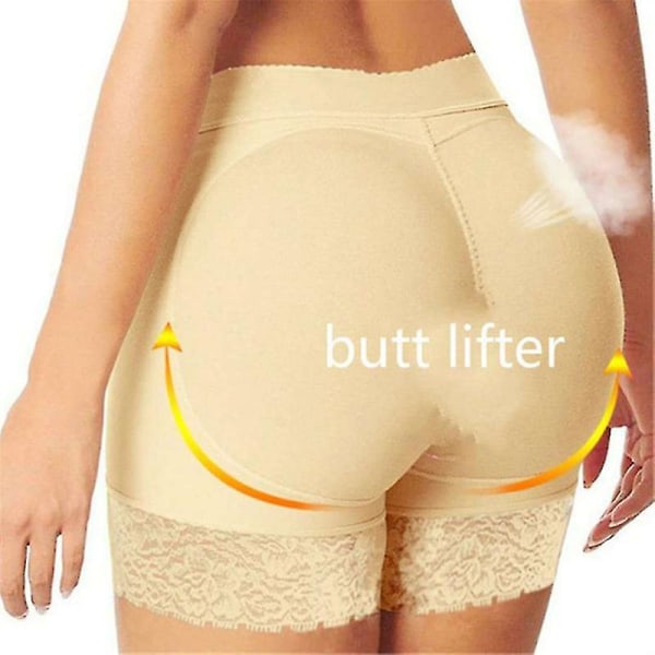 Kvinnor Höftförstärkare Shaper Butt Lifter Push Up Bottom Vadderade Trosor Underkläder Skin Color 3XL