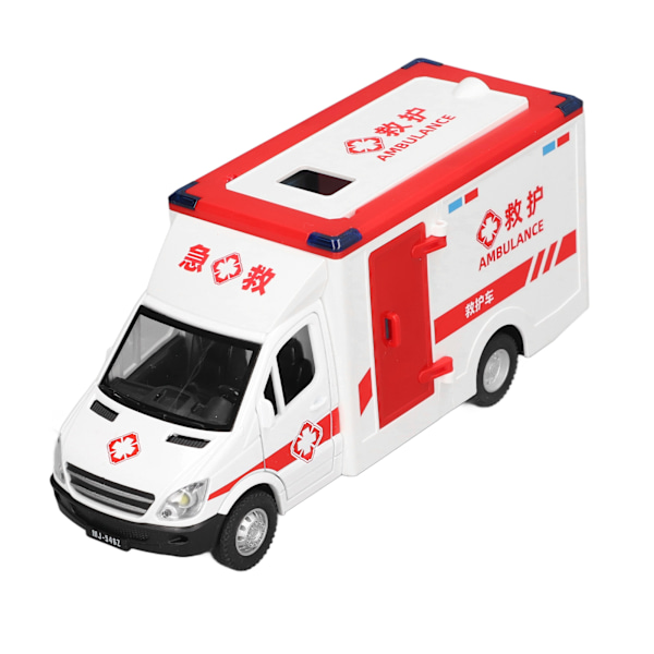 Ambulansleksaksbillegering Högsimulering Friktionsdrivna hjul Akutfordonsleksak med ljus och ljud för barn
