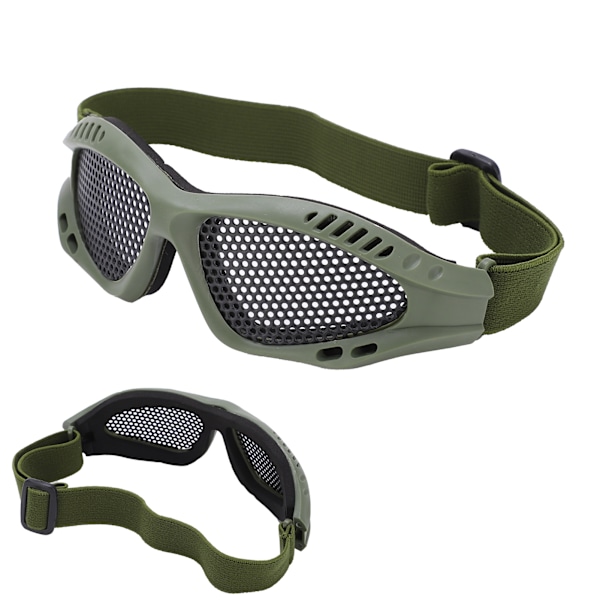 Mesh-sikkerhetsbriller, støtbestandige, pustende vernebriller med høy seighet for skytespill, utendørs ridning, militærgrønn