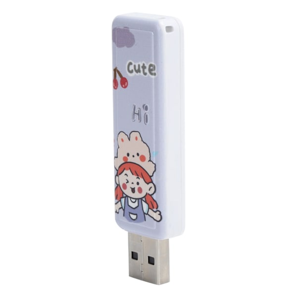 U Disk PushPull USB2.0 Minnesbil USB-minne Present Dator Tillbehör Kaninflicka Mönster (64GB)