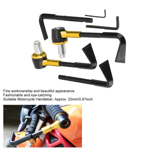 CNC Motorcycle Handlebar Guards Brake Levers Protect Guard Motorcycle Protection Handlebar (Gold)