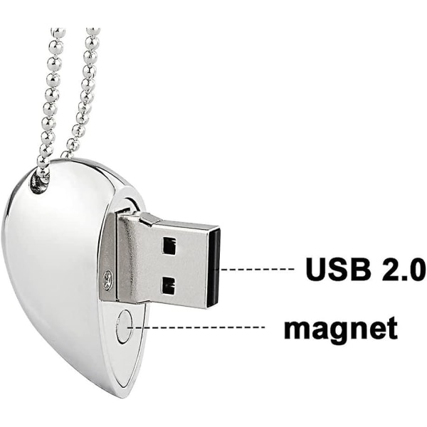 USB Stick 64gb Heart Flash Drive för PC Tablet Bil-tv