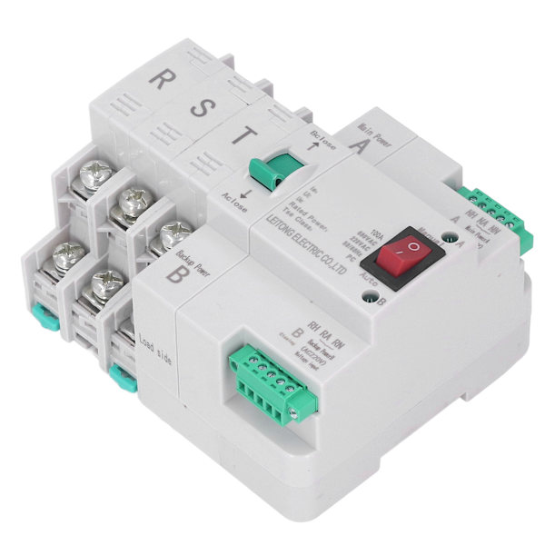 Automatic Transfer Switch Dual Power 3P Controller AC400V Rail Mount for Factory Farm 100A