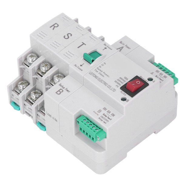 Automatisk överföringsbrytare Dual Power 3P Controller AC400V Rail Mount for Factory Farm 100A
