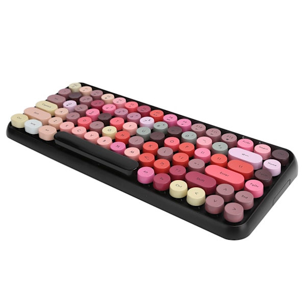 Ajazz Trådlöst Tangentbord Bluetooth 84 Tangenter Retro Rund Knapp Gaming Kontorsmaterial 308IRainbow