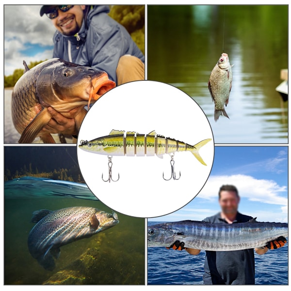 1 st Multi Sections artificiellt fiskedragbete Havsfiskeredskap Sjunkande wobbler med krok3#