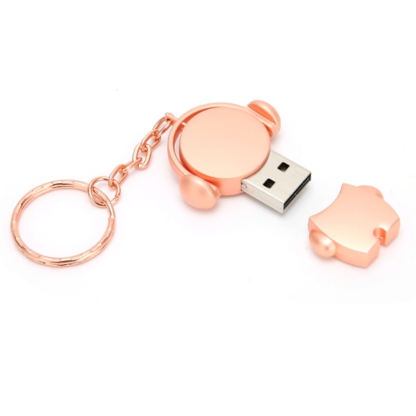 U Disk Tecknad Bil USB 2.0 Flash Drive Höghastighetsöverföring Lagringsenhet Roséguld (64GB)