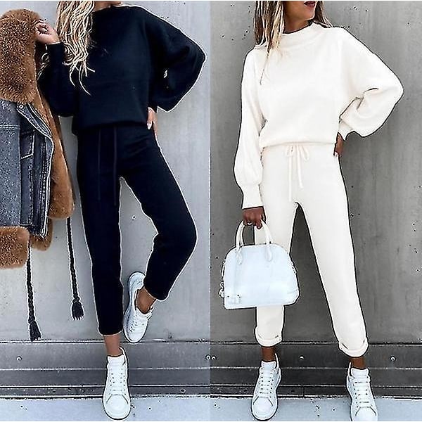 Lila Dam Träningsset: Långärmad Sweatshirt + Joggingbyxor med Snörning XL