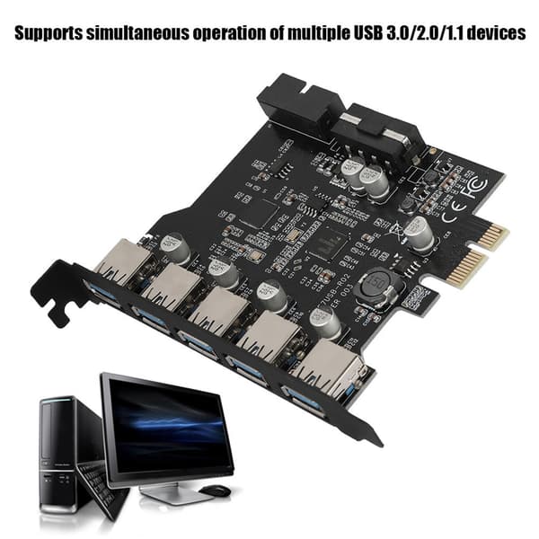PCI-E 5-ports USB 3.0-utvidelseskort
