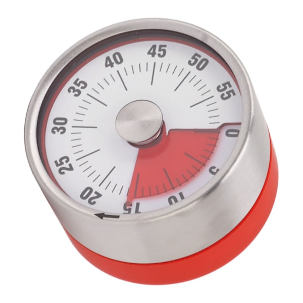 Kök Mekanisk Timer Klocka Påminnelse Timer Student Time Manager Magnetisk Timer i rostfritt stål Röd