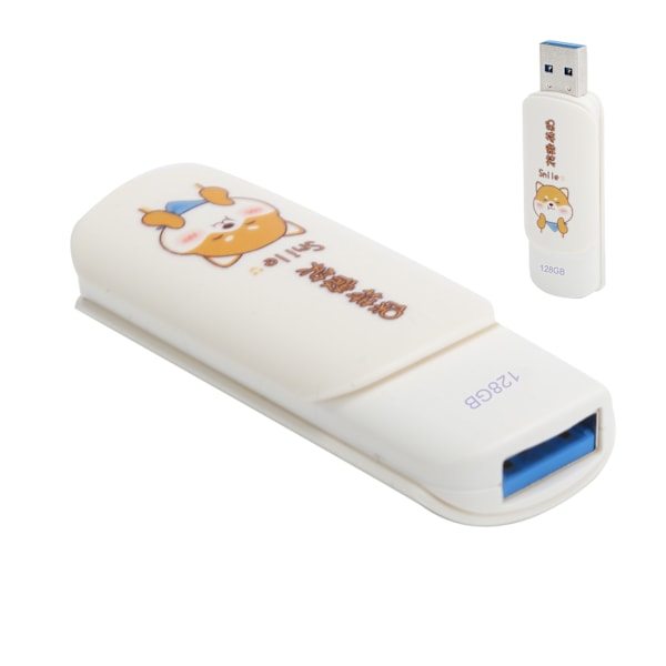 U Disk Bærbar USB2.0 Flash Drive til Studerende Sød Datalagring Memory Stick Gave (Slide CoverKeep Smiling 128GB)
