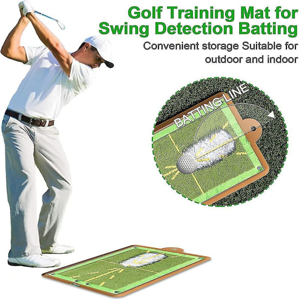 Golf Swing Träningsmatta Träningshjälpmatta Visar Swing Pad Golf Impact Mat with bottom plate 30x40cm