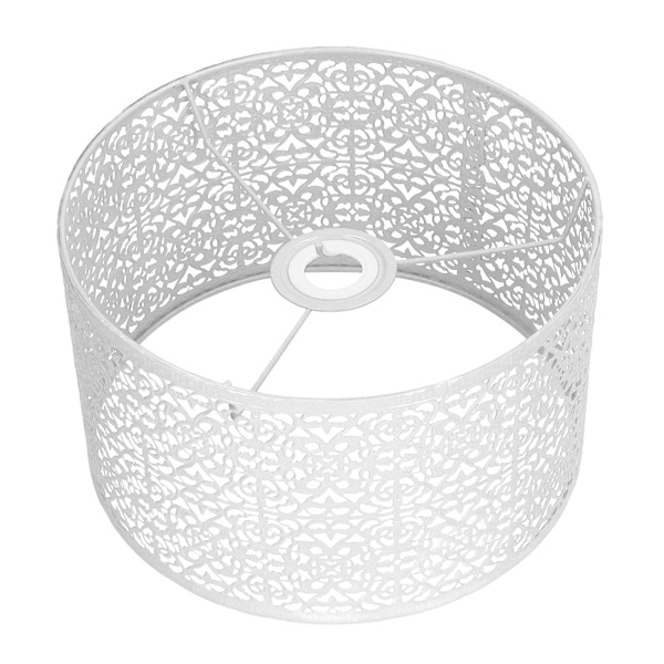 Lampe Skærm Hul Metal Lampe Skærm E27 E14 Universal Anvendelse God Varmeafledning Fint Lampebeskyttelse Hvid