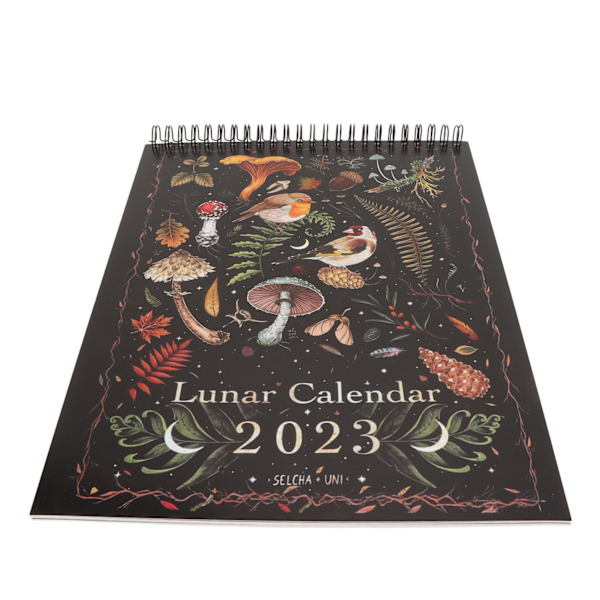 2023 Dark Forest Lunar Calendar Vattentät 12-månaders färgglad väggkalender med 12 illustrationer för hemmakontoret